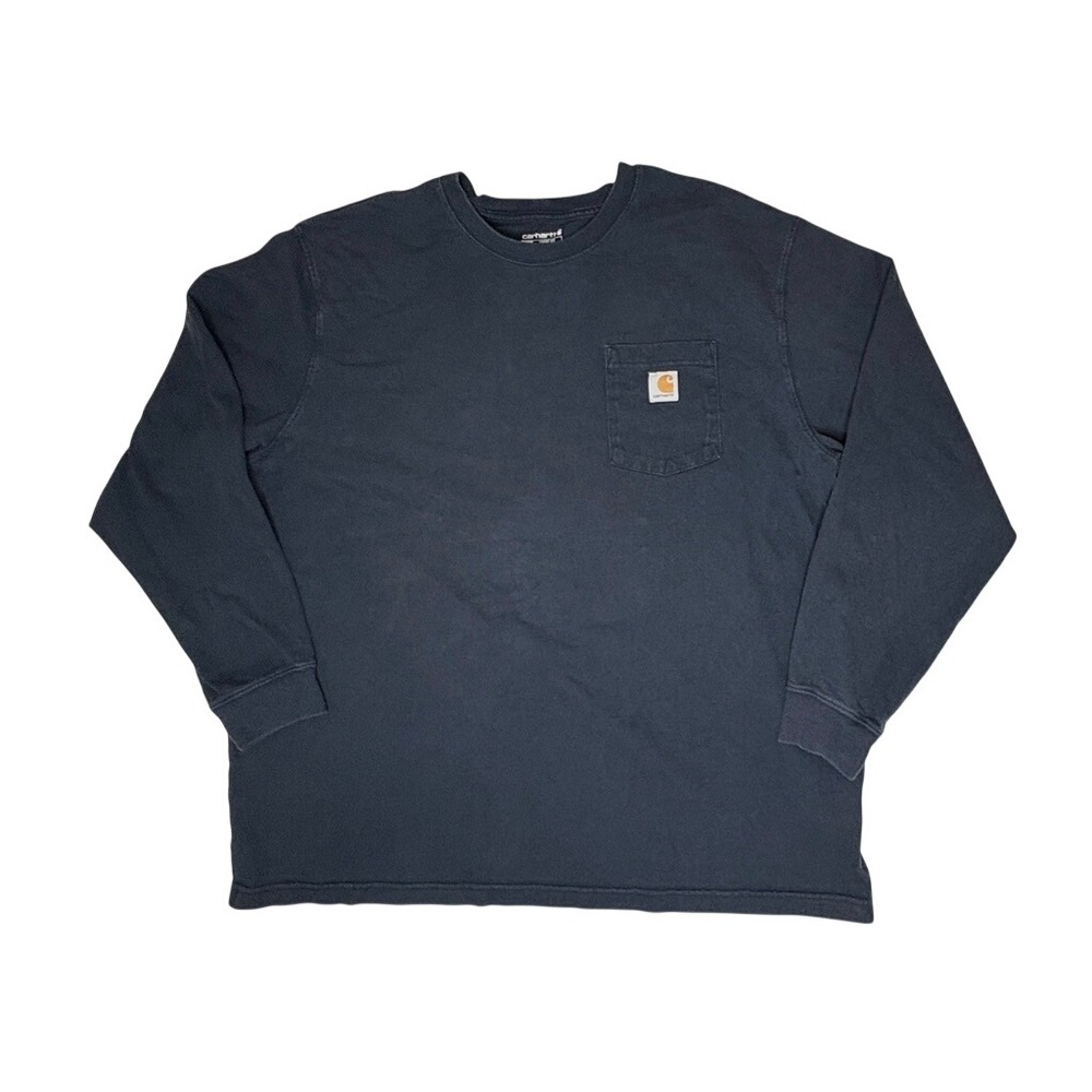 Carhartt Loose Fit Pocket LS Jersey Knit Shirt 2XL Blue Work Casual Blokecore
